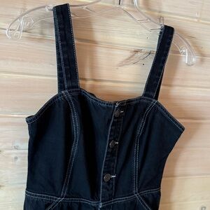 BDG Urban Outfitters Black Denim Button-Front Jumpsuit Women’s Medium Wide Leg